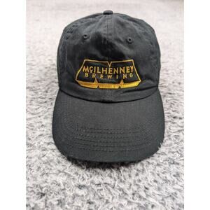 Mc ILHenney Trucker One Size Cap Hat Black Solid Adjustable Embroidered Logo